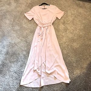 First love SZ M pink layer wrap dress bridesmaid